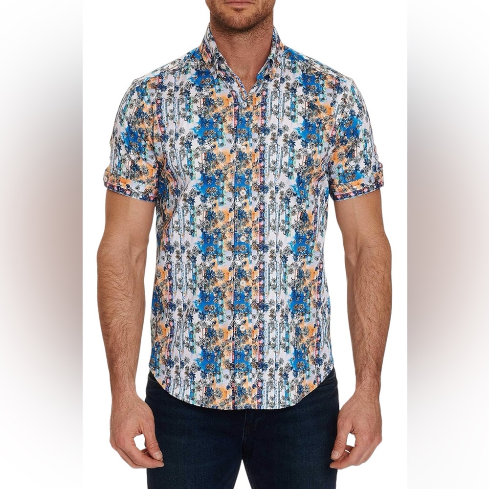 Robert Graham Jasper Floral Tailored Fit Short Sleeve 2XL